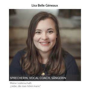 Lisa Belle Géneaux SPRECHERIN VOCAL COACH SÄNGERIN Kachel 100x100